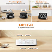 LABART Magnetic Kitchen Timer with Count Up Countdown 2 Brightness and Volume Levels